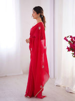 Thumbnail for Jyoti Fashion Women's Pink Soft Fendy Embroidered Designer Saree with Blouse - Distacart