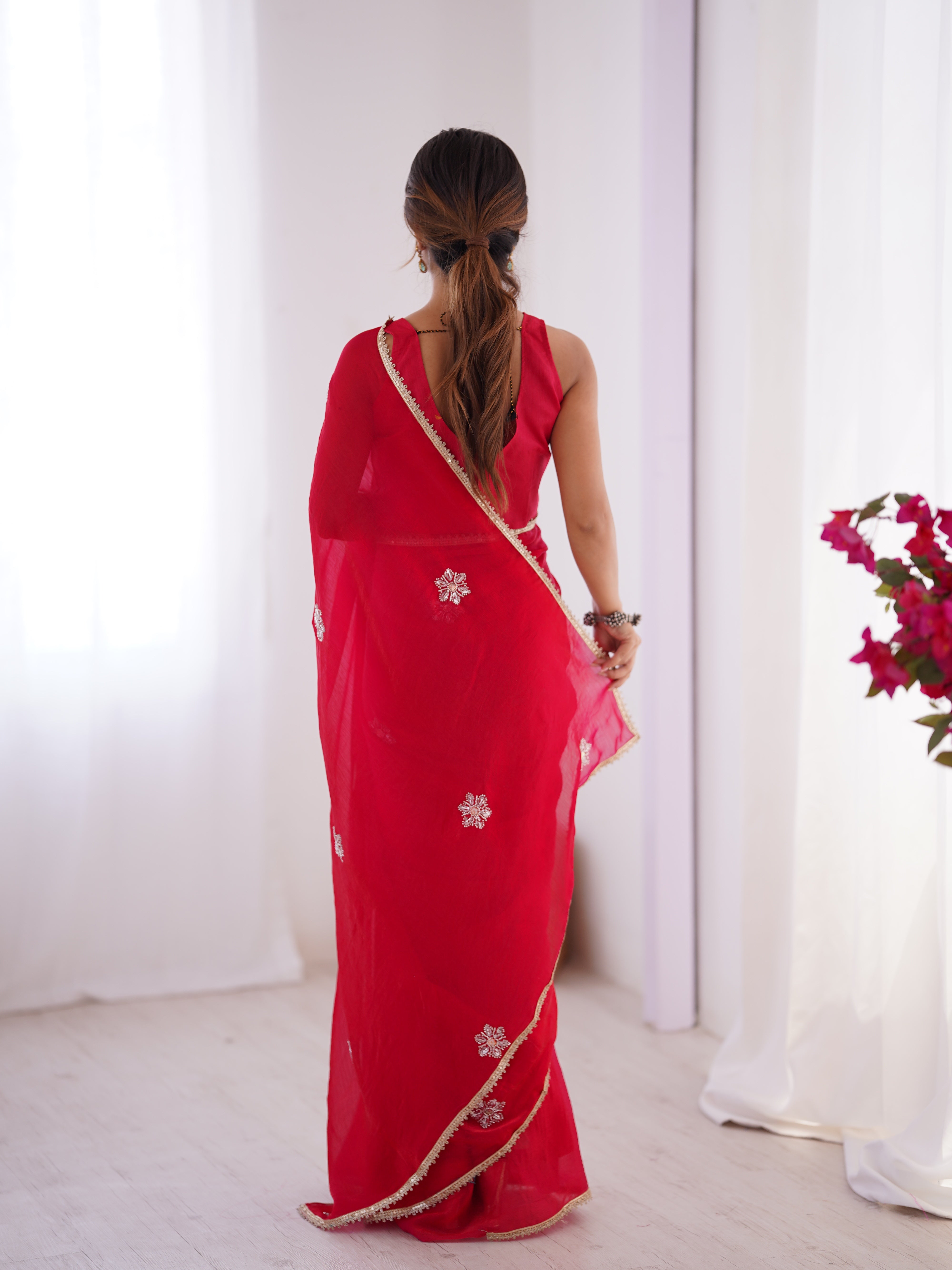 Jyoti Fashion Women's Pink Soft Fendy Embroidered Designer Saree with Blouse - Distacart