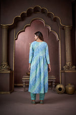 Thumbnail for Jyoti Fashion Women's Sky Blue Rayon Floral Print with Handwork Designer Kurta Set with Dupatta - Distacart
