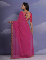 Thumbnail for Jyoti Fashion Women's Rani Pink Coding Sequence Georgette Saree with Blouse - Distacart