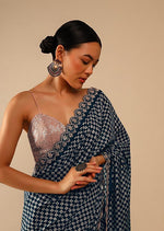 Thumbnail for Jyoti Fashion Women's Grey Coding Sequence Chinon Saree with Blouse - Distacart