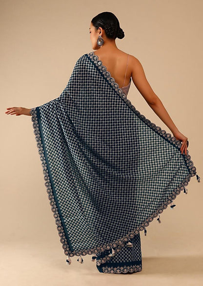 Jyoti Fashion Women's Grey Coding Sequence Chinon Saree with Blouse - Distacart
