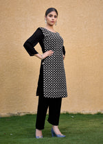 Thumbnail for Jyoti Fashion Women's Black Faux Georgette Chikan Embroidery Designer Kurta with Bottom - Distacart