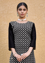 Thumbnail for Jyoti Fashion Women's Black Faux Georgette Chikan Embroidery Designer Kurta with Bottom - Distacart