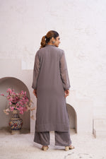 Thumbnail for Jyoti Fashion Women's Grey Faux Georgette Embroidered Designer Kurta with Bottom - Distacart
