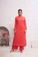 Thumbnail for Jyoti Fashion Women's Orange Faux Georgette Embroidered Designer Kurta with Bottom - Distacart