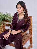 Thumbnail for Jyoti Fashion Women's Coffee Rayon Embroidered Designer Kurta Set with Dupatta - Distacart