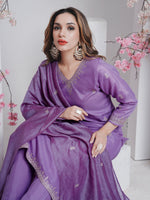 Thumbnail for Jyoti Fashion Women's Lavender Rayon Embroidered Designer Kurta Set with Dupatta - Distacart