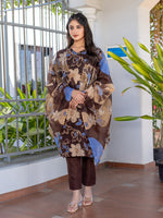 Thumbnail for Jyoti Fashion Women's Coffee Cotton Blend Printed Designer Kurta Set with Dupatta - Distacart