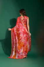Thumbnail for Jyoti Fashion Women's Gajri Sequence Embroidery Chiffon Saree with Blouse - Distacart