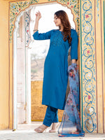 Thumbnail for Jyoti Fashion Women's Morpich Silk Handwork Designer Kurta Set with Dupatta - Distacart