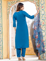 Thumbnail for Jyoti Fashion Women's Morpich Silk Handwork Designer Kurta Set with Dupatta - Distacart