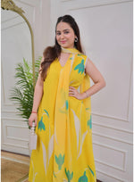 Thumbnail for Jyoti Fashion Women's Yellow Rayon Printed Designer Kurta Set with Dupatta - Distacart