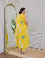 Thumbnail for Jyoti Fashion Women's Yellow Rayon Printed Designer Kurta Set with Dupatta - Distacart