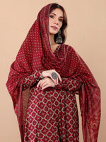 Thumbnail for Jyoti Fashion Women's Maroon Rayon Printed Designer Kurta Set with Dupatta - Distacart