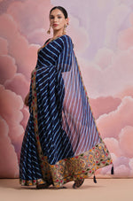 Thumbnail for Jyoti Fashion Women's Blue Coding Sequence Georgette Saree with Blouse - Distacart