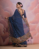 Thumbnail for Jyoti Fashion Women's Blue Coding Sequence Georgette Saree with Blouse - Distacart