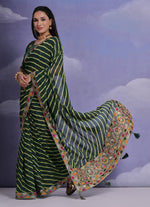 Thumbnail for Jyoti Fashion Women's Green Coding Sequence Georgette Saree with Blouse - Distacart