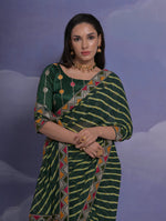 Thumbnail for Jyoti Fashion Women's Green Coding Sequence Georgette Saree with Blouse - Distacart
