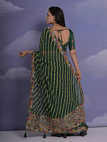 Thumbnail for Jyoti Fashion Women's Green Coding Sequence Georgette Saree with Blouse - Distacart