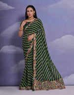 Thumbnail for Jyoti Fashion Women's Green Coding Sequence Georgette Saree with Blouse - Distacart