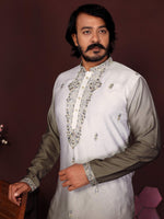 Thumbnail for Jyoti Fashion Men's Mehendi Sequins Embroidered Kurta with Pajama