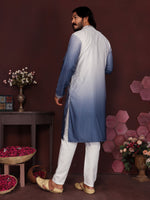 Thumbnail for Jyoti Fashion Men's Blue Sequins Embroidered Kurta with Pajama