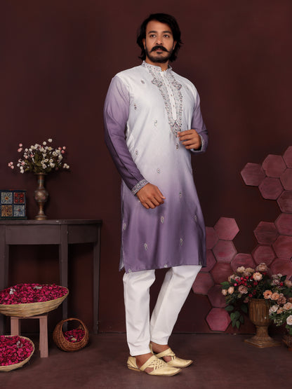 Jyoti Fashion Men's Jamuni Sequins Embroidered Kurta with Pajama - Distacart