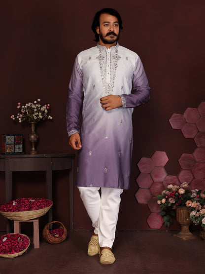 Jyoti Fashion Men's Jamuni Sequins Embroidered Kurta with Pajama - Distacart