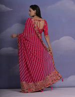 Thumbnail for Jyoti Fashion Women's Rani Pink Coding Sequence Georgette Saree with Blouse - Distacart