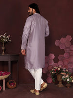 Thumbnail for Jyoti Fashion Men's Purple Sequins Embroidered Kurta with Pajama