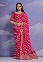 Thumbnail for Jyoti Fashion Women's Rani Pink Coding Sequence Georgette Saree with Blouse - Distacart