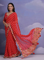 Thumbnail for Jyoti Fashion Women's Red Coding Sequence Georgette Saree with Blouse - Distacart
