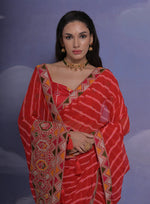 Thumbnail for Jyoti Fashion Women's Red Coding Sequence Georgette Saree with Blouse - Distacart