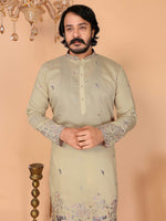 Thumbnail for Jyoti Fashion Men's Sea Green Sequins Embroidered Kurta with Pajama - Distacart
