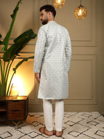 Thumbnail for Jyoti Fashion Men's Mehendi Jacquard Woven Kurta with Pajama