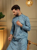 Thumbnail for Jyoti Fashion Men's Firozi Mirror Embroidery Kurta with Pajama - Distacart