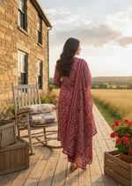 Thumbnail for Jyoti Fashion Pink Cotton Silk Floral Printed Designer Kurta Set with Dupatta - Distacart