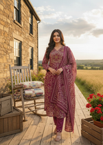 Thumbnail for Jyoti Fashion Pink Cotton Silk Floral Printed Designer Kurta Set with Dupatta - Distacart