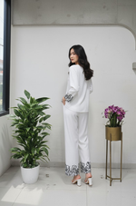 Thumbnail for Jyoti Fashion White Bindu Bubbal Embroidered Designer Kurta Set - Distacart
