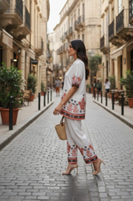 Thumbnail for Jyoti Fashion White Cotton Printed Designer Kurta Set - Distacart