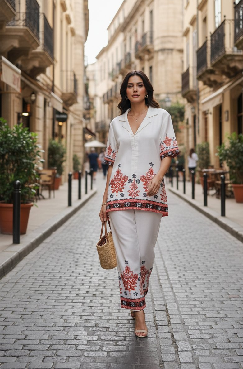 Jyoti Fashion White Cotton Printed Designer Kurta Set - Distacart