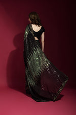 Thumbnail for Jyoti Fashion Women's Black Sequence Embroidery Georgette Saree with Blouse - Distacart