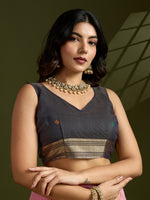 Thumbnail for Jyoti Fashion Women's Pink Soft Muga Cotton Paithani Zari Woven Saree with Blouse - Distacart