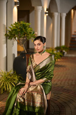 Thumbnail for Jyoti Fashion Women's Green Soft Khadi Raw Silk Zari Woven Saree with Blouse - Distacart