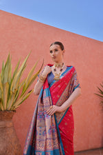 Thumbnail for Jyoti Fashion Women's Rani Pink Paithani Silk Zari Woven Saree with Blouse - Distacart