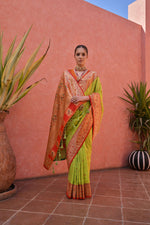 Thumbnail for Jyoti Fashion Women's Pista Green Paithani Silk Zari Woven Saree with Blouse - Distacart