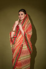 Thumbnail for Jyoti Fashion Women's Red Foil Print with Sequence Georgette Saree with Blouse - Distacart