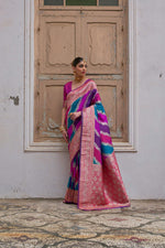 Thumbnail for Jyoti Fashion Women's Multicolor Banarasi Silk Zari Woven Saree with Blouse - Distacart