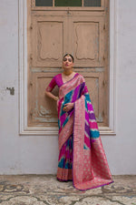 Thumbnail for Jyoti Fashion Women's Multicolor Banarasi Silk Zari Woven Saree with Blouse - Distacart